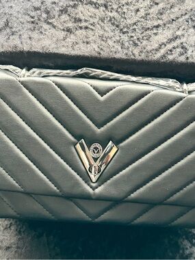 Valentino Orlandi Quilted Shoulder Bag in Black